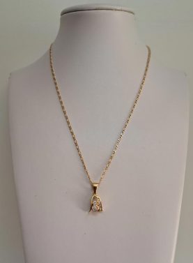 9 ct Yellow Gold handmade twin stone pendant