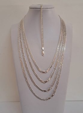 Sterling Silver 4 mm Flat Curb Chain
