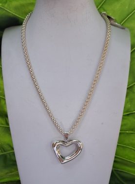 Sterling Silver Hollow Open Hart Pendant
