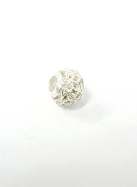 Sterling Silver Flower Ball Charm