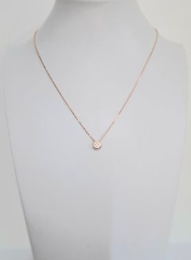 Rose Gold plated single stone necklace
